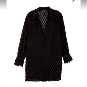 ASOS Curve Textured Long Sleeve Shirtdress